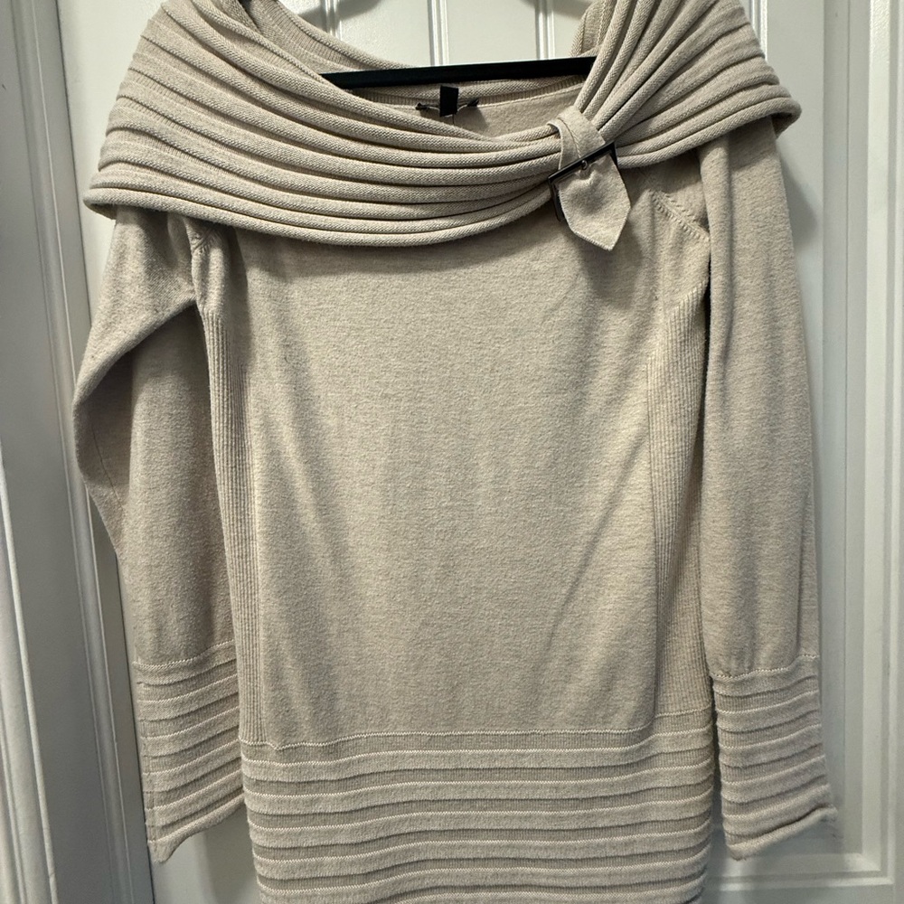 Le Chateau Cream Off-the-Shoulder Sweater